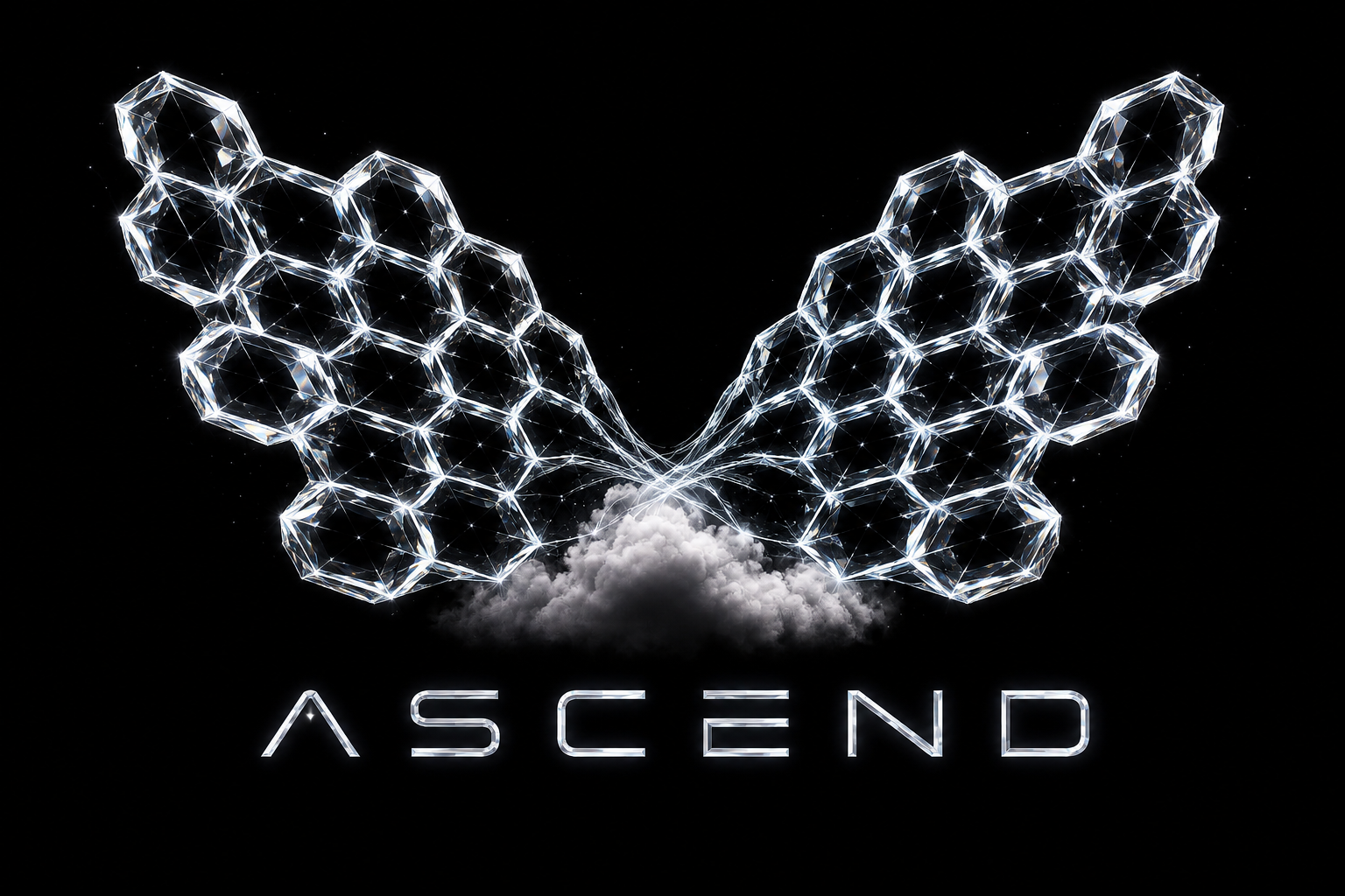 Crystal hexagon butterfly wings representing the Ascend state