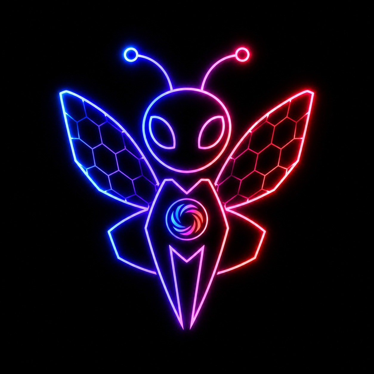 Neon KRYS butterfly symbol