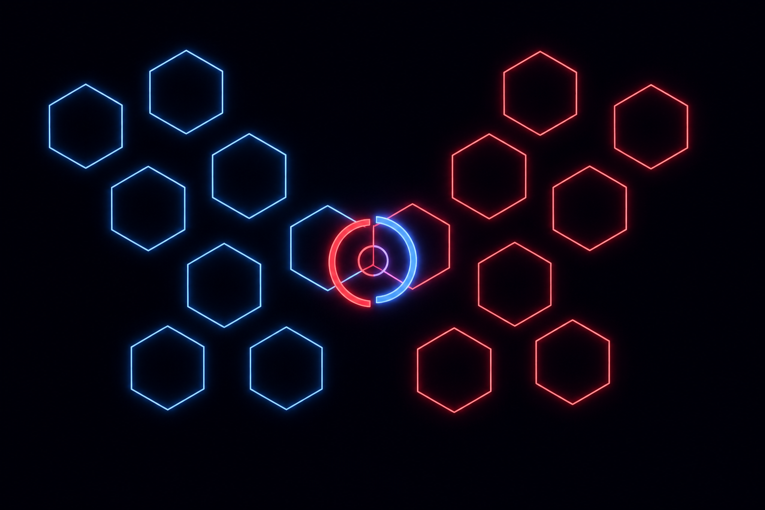 KRYSALYX neon hexagon butterfly symbol