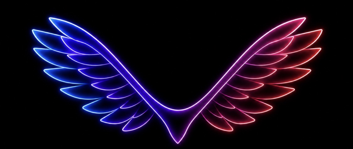 Neon wings symbol