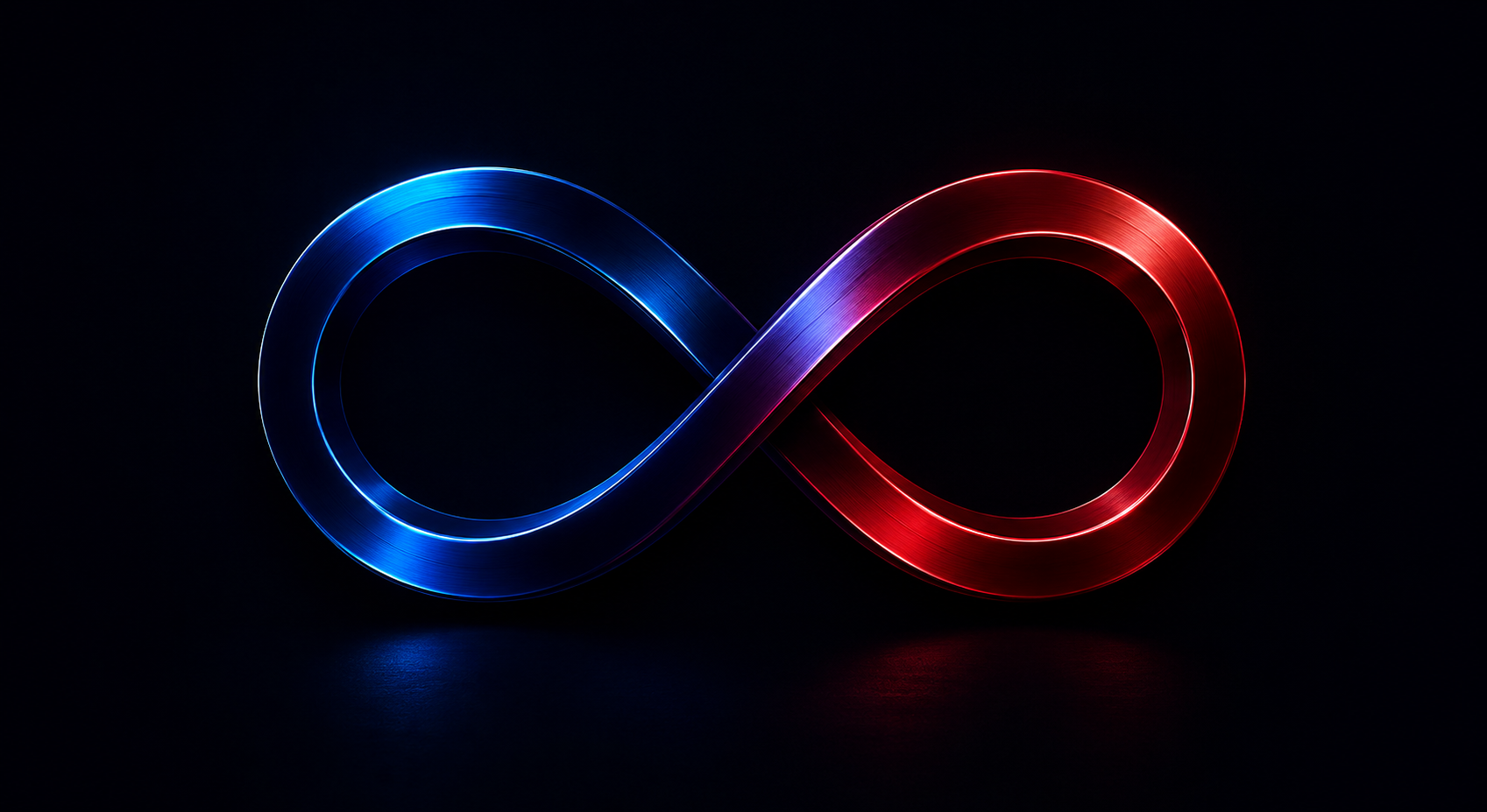 KRYSALYX LIFE symbol: blue and red infinity loop